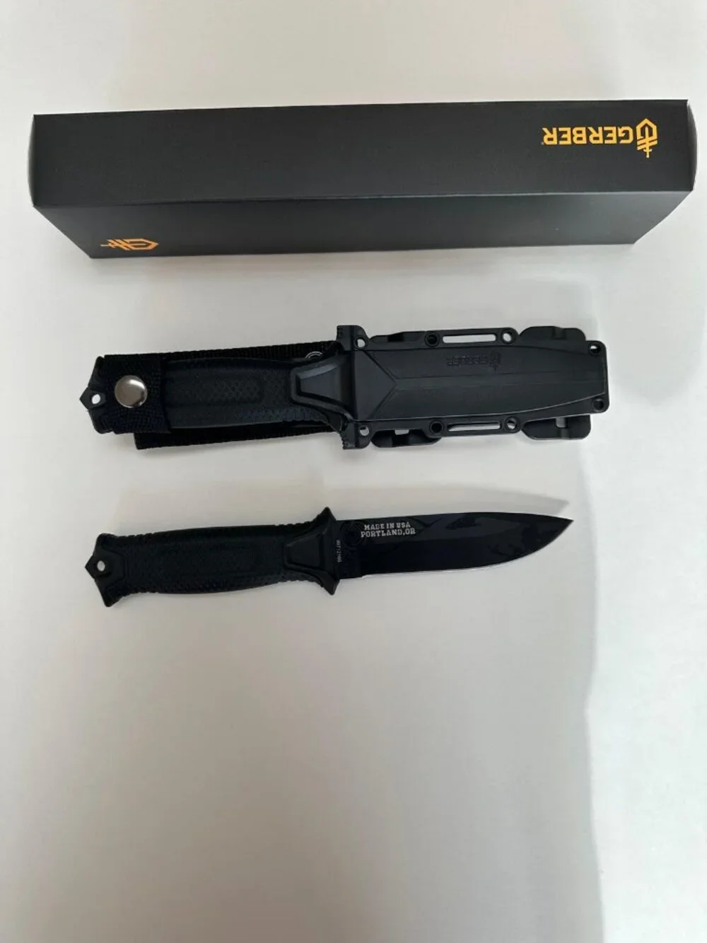Gerber Tactical Fixed Blade Knife with Sheath – Black Outdoor Utility Knife